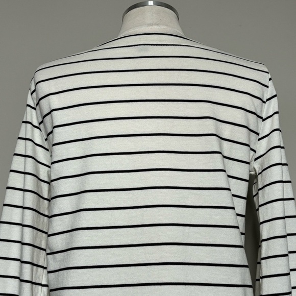 J. Crew Velvet Tie-front Top in White with Black Stripes - Picture 9 of 16